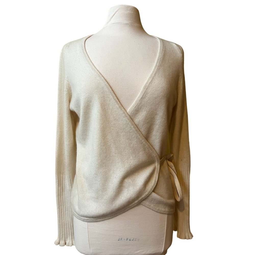Magaschoni Cream Wrap Cashmere Sweater